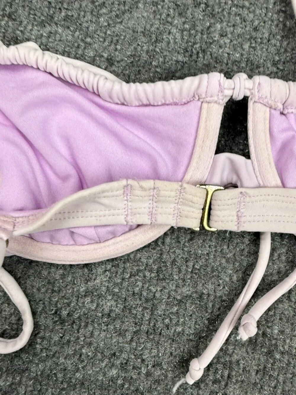 Xhilaration Womens Bikini Top Size L Lavender Underwire Elastic Little Stiff